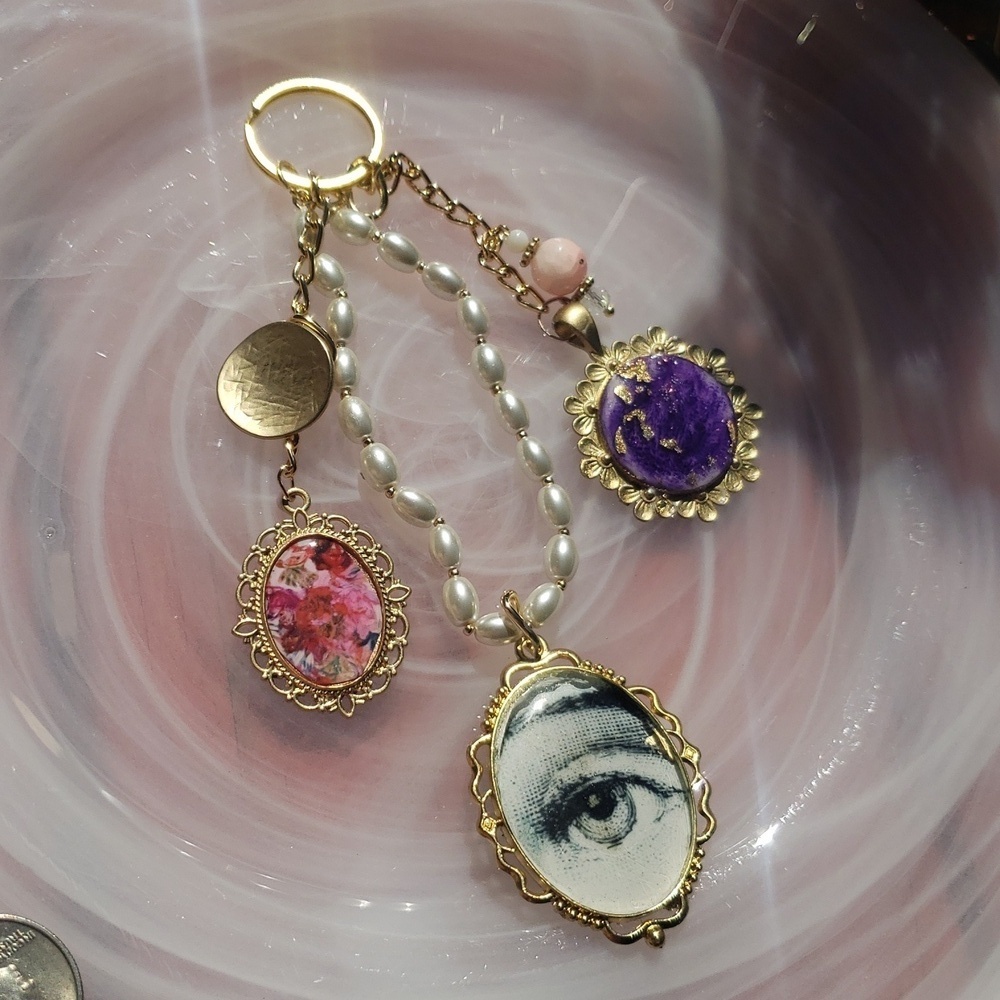 BAG PURSE CHARM KEYCHAIN FORNASETTI COACH BIRKIN ACCESSORY FREE PEOPLE - Picture 2 of 7
